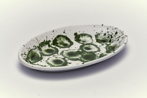 Floral Madness Green Oval Plate (Box)